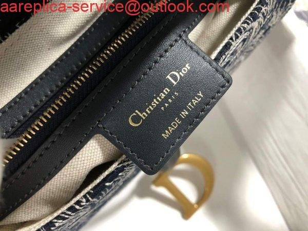 Replica Dior M0446 Dior Saddle Bag Grey Toile de Jouy Reverse Jacquard