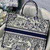 Dior Book Tote M1286 Blue Toile de Jouy Embroidery