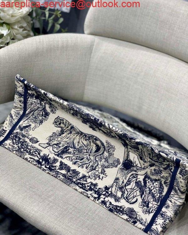 Dior Book Tote M1286 Blue Toile de Jouy Embroidery