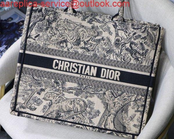 Replica Dior Book Tote M1286 Black Toile de Jouy Embroidery