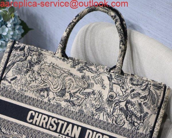 Dior Book Tote M1286 Black Toile de Jouy Embroidery