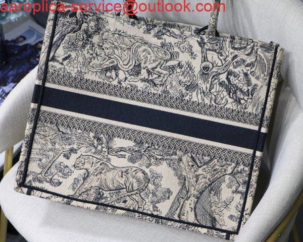 Dior Book Tote M1286 Black Toile de Jouy Embroidery