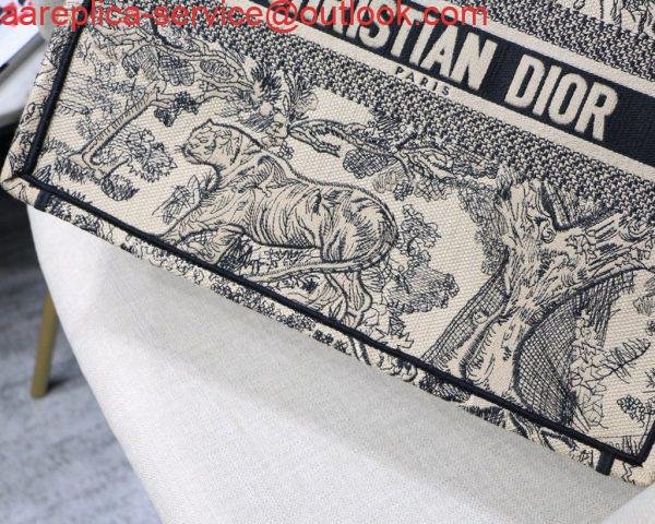 Dior Book Tote M1286 Black Toile de Jouy Embroidery