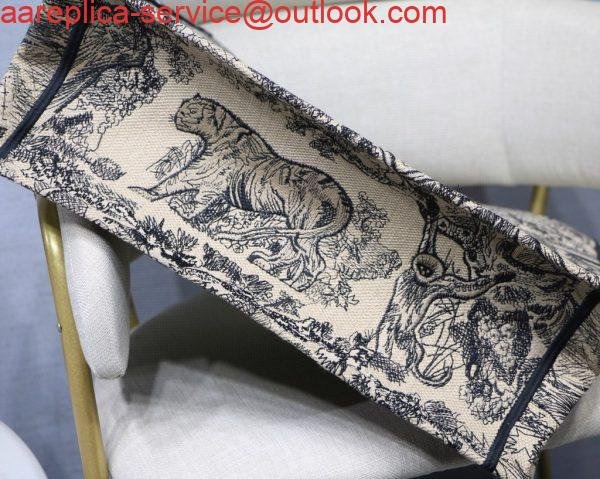 Dior Book Tote M1286 Black Toile de Jouy Embroidery
