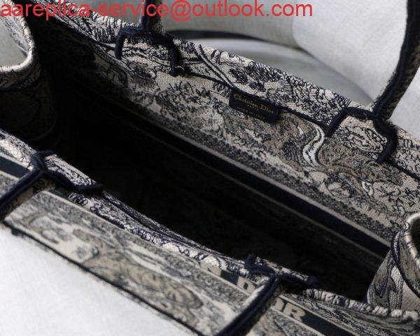 Dior Book Tote M1286 Black Toile de Jouy Embroidery