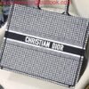 Dior Book Tote M1286 Black and White Houndstooth Embroidery