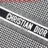 Dior Book Tote M1286 Black and White Houndstooth Embroidery