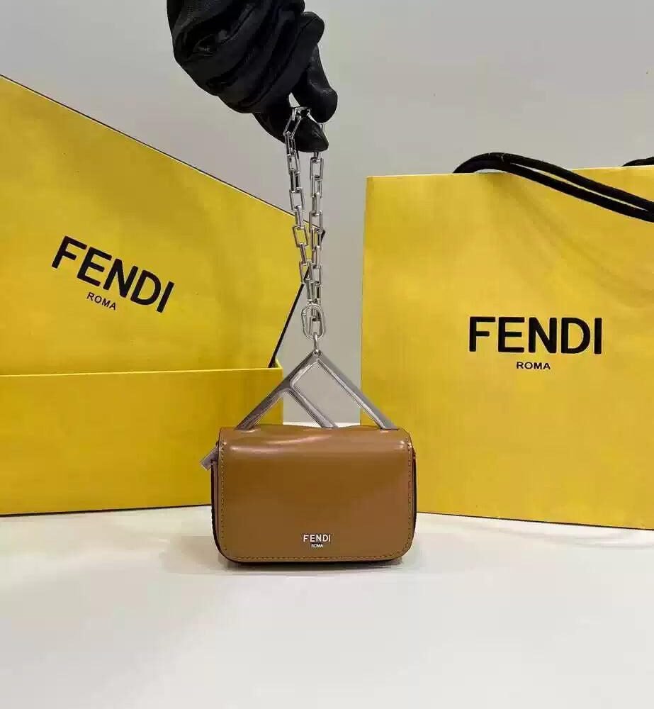 Fendi 7AS173 Fendi First Sight Brown leather Nano bag