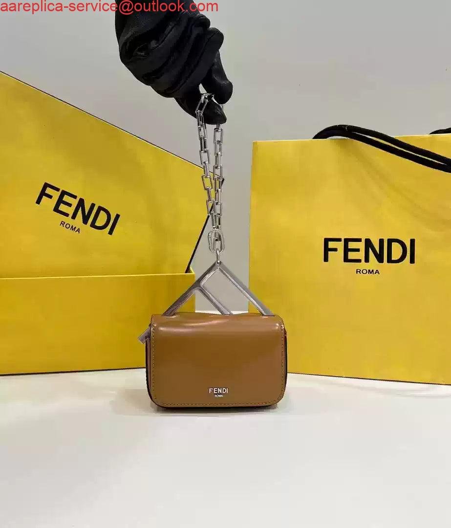 Fendi 7AS173 Fendi First Sight Brown leather Nano bag