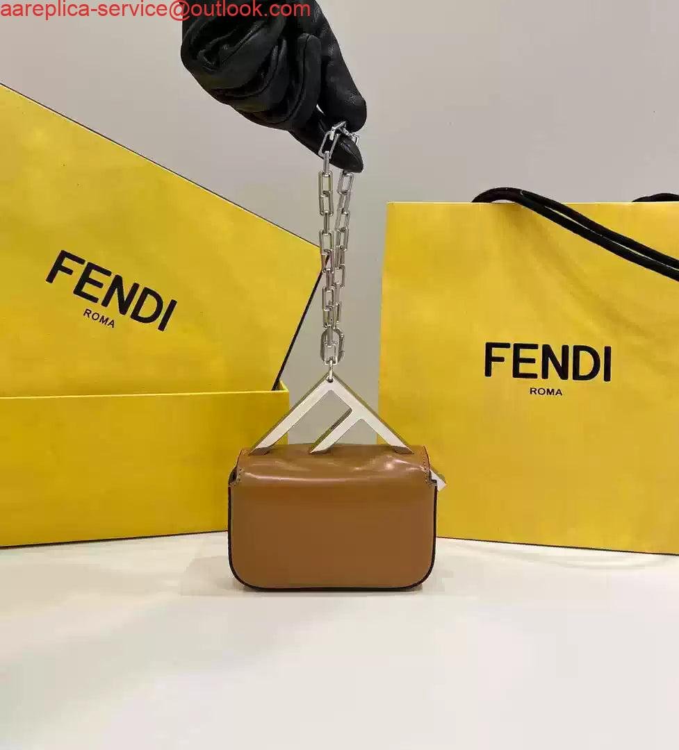 Fendi 7AS173 Fendi First Sight Brown leather Nano bag
