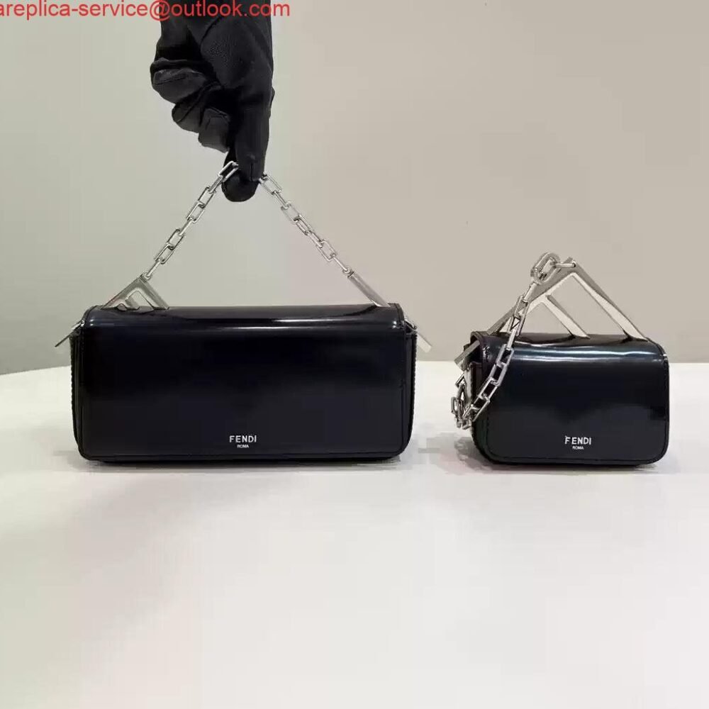 Fendi 7AS173 Fendi First Sight Black leather Nano bag