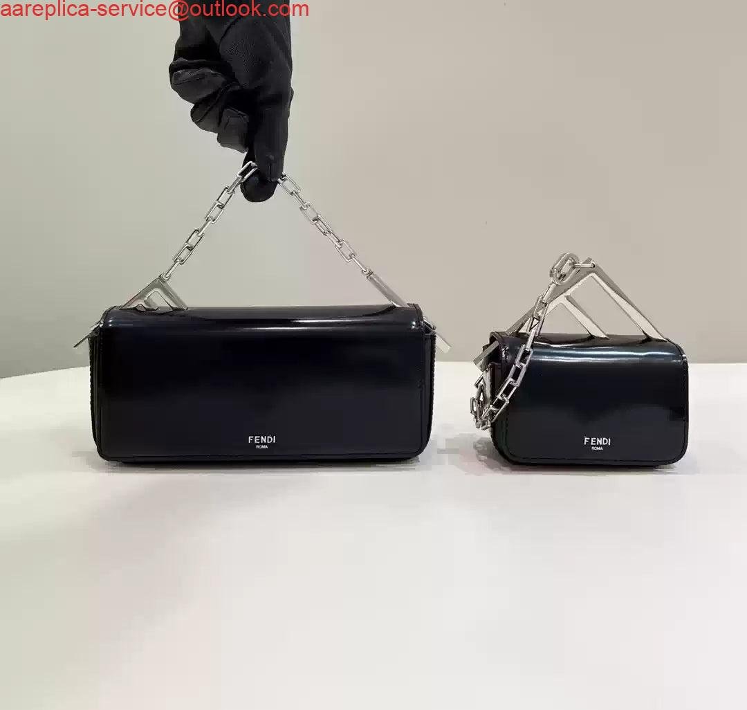 Fendi 7AS173 Fendi First Sight Black leather Nano bag