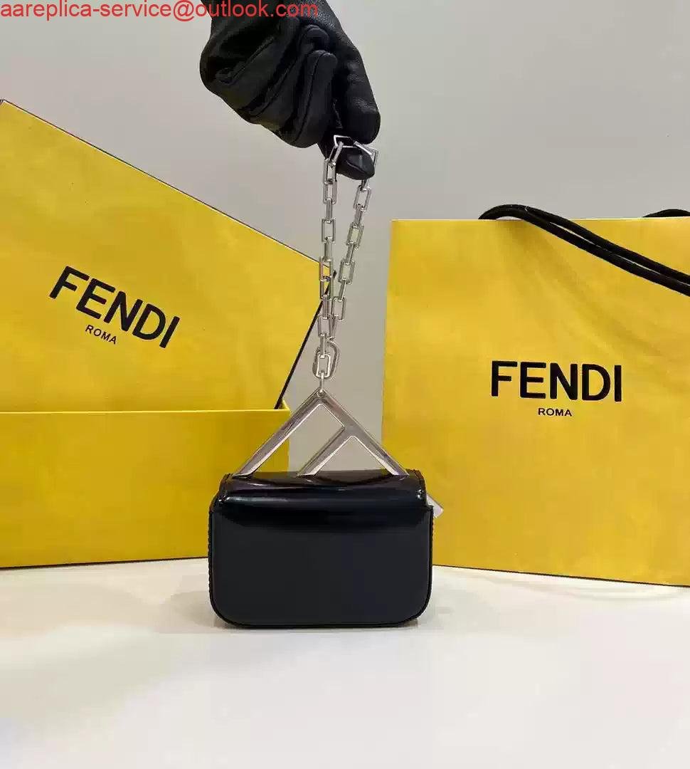 Fendi 7AS173 Fendi First Sight Black leather Nano bag
