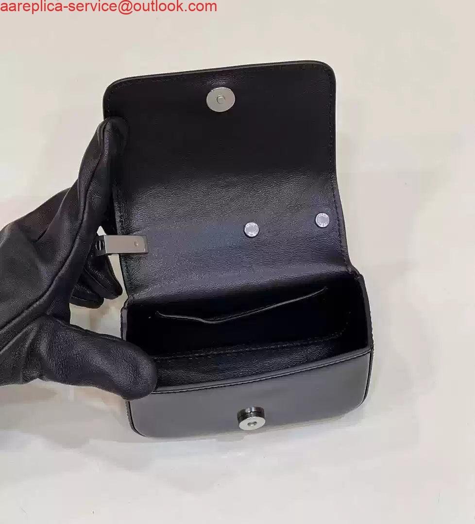 Fendi 7AS173 Fendi First Sight Black leather Nano bag