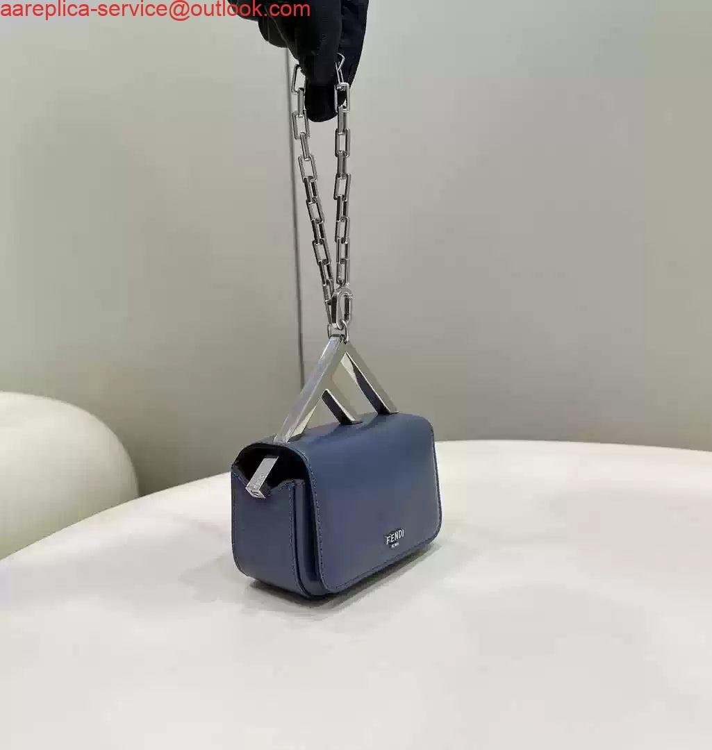 Fendi 7AS173 Fendi First Sight Blue leather Nano bag