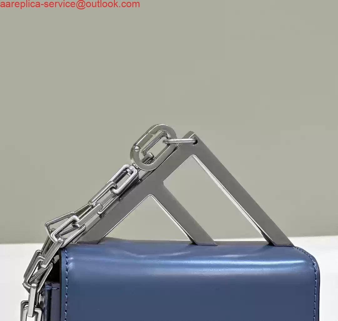 Fendi 7AS173 Fendi First Sight Blue leather Nano bag