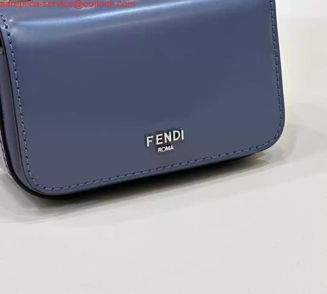 Fendi 7AS173 Fendi First Sight Blue leather Nano bag