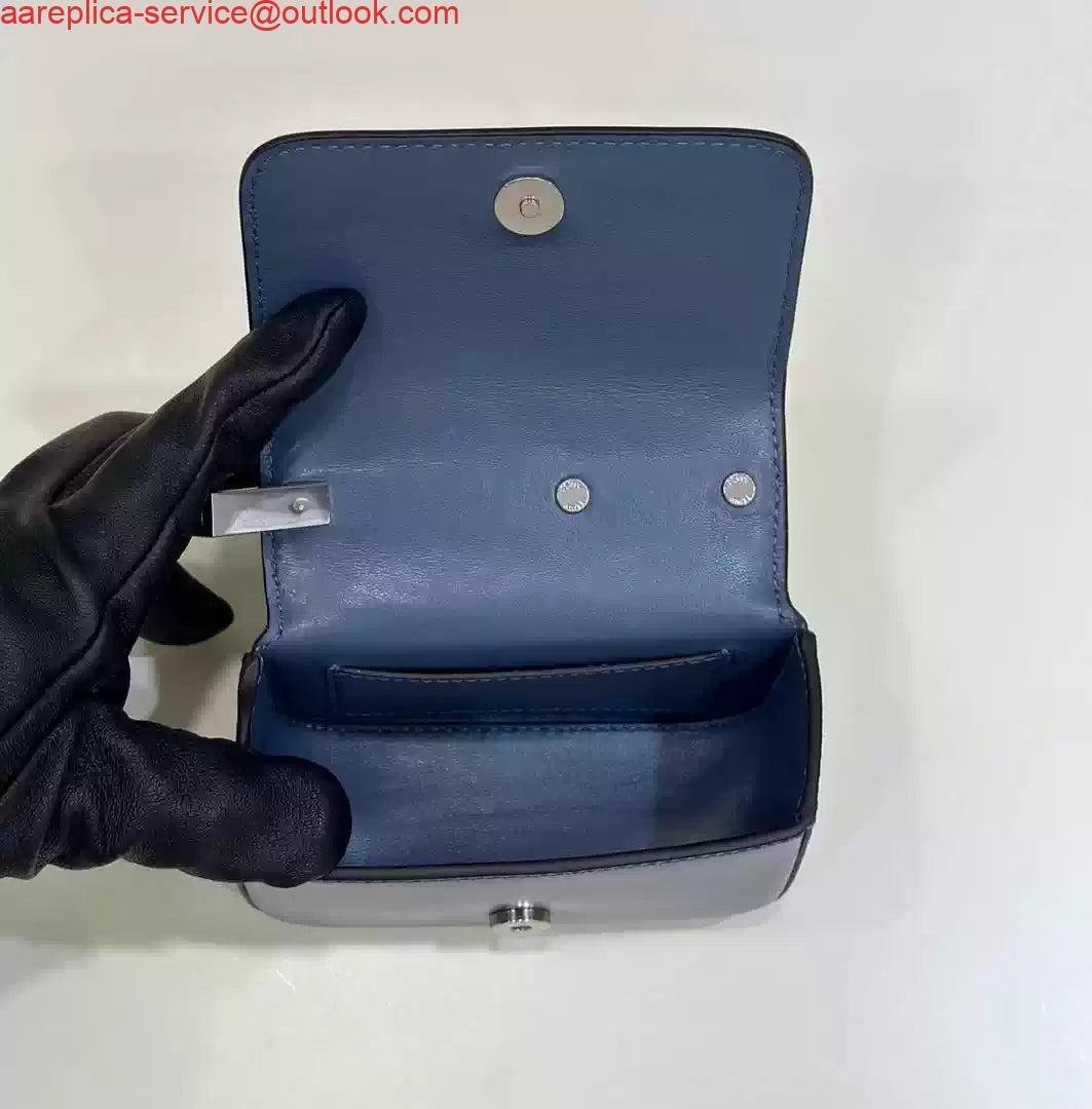 Fendi 7AS173 Fendi First Sight Blue leather Nano bag