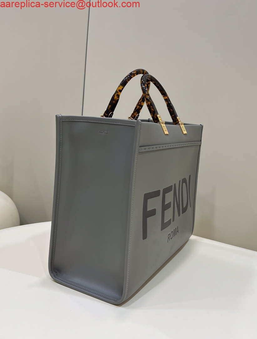 Fendi 8BH372 Sunshine Large Bag Gray leather shopper 8266L