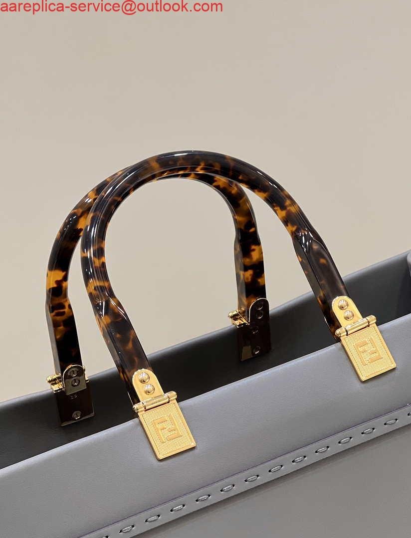 Fendi 8BH372 Sunshine Large Bag Gray leather shopper 8266L