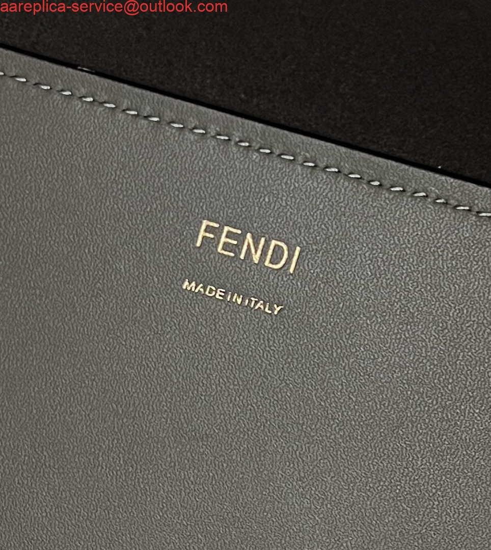 Fendi 8BH372 Sunshine Large Bag Gray leather shopper 8266L