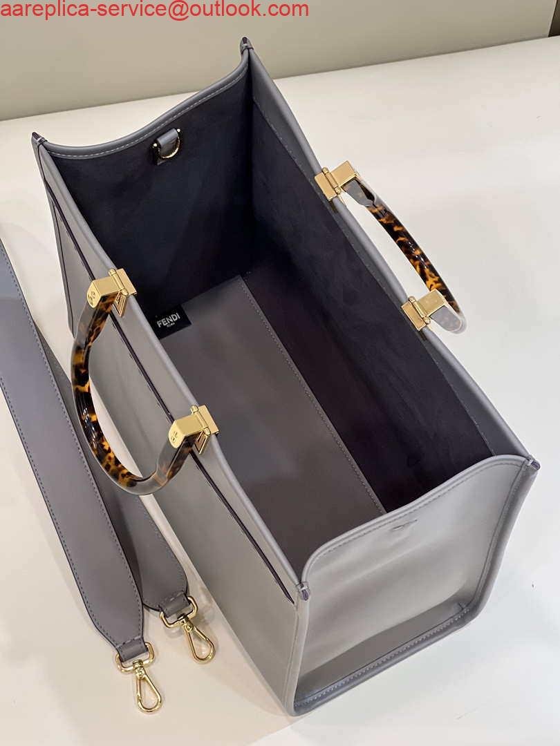 Fendi 8BH372 Sunshine Large Bag Gray leather shopper 8266L
