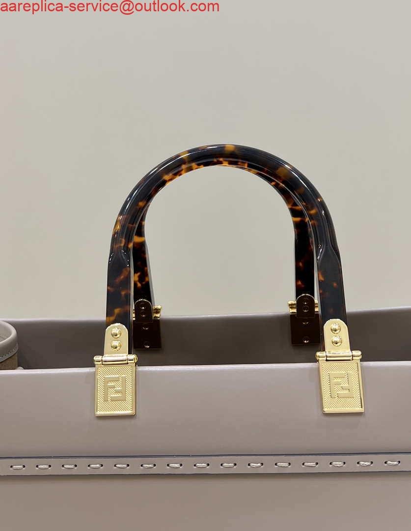 Fendi 8BH386 Sunshine Medium Bag Nude leather shopper 8266S