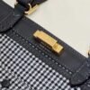 Fendi 8BH374 X-Tote Gray houndstooth wool shopper with FF embroidery