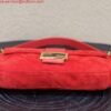 Fendi 8339 Baguette Middle Age Solid Color Series Underarm Bag Red