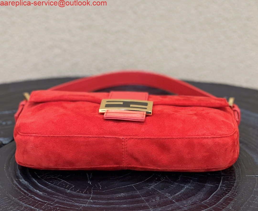 Fendi 8339 Baguette Middle Age Solid Color Series Underarm Bag Red