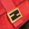 Fendi 8339 Baguette Middle Age Solid Color Series Underarm Bag Red