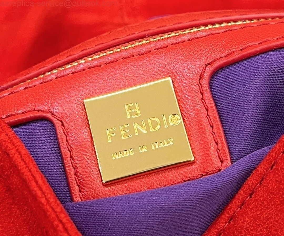 Fendi 8339 Baguette Middle Age Solid Color Series Underarm Bag Red
