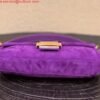 Fendi 8339 Baguette Middle Age Solid Color Series Underarm Bag Purple