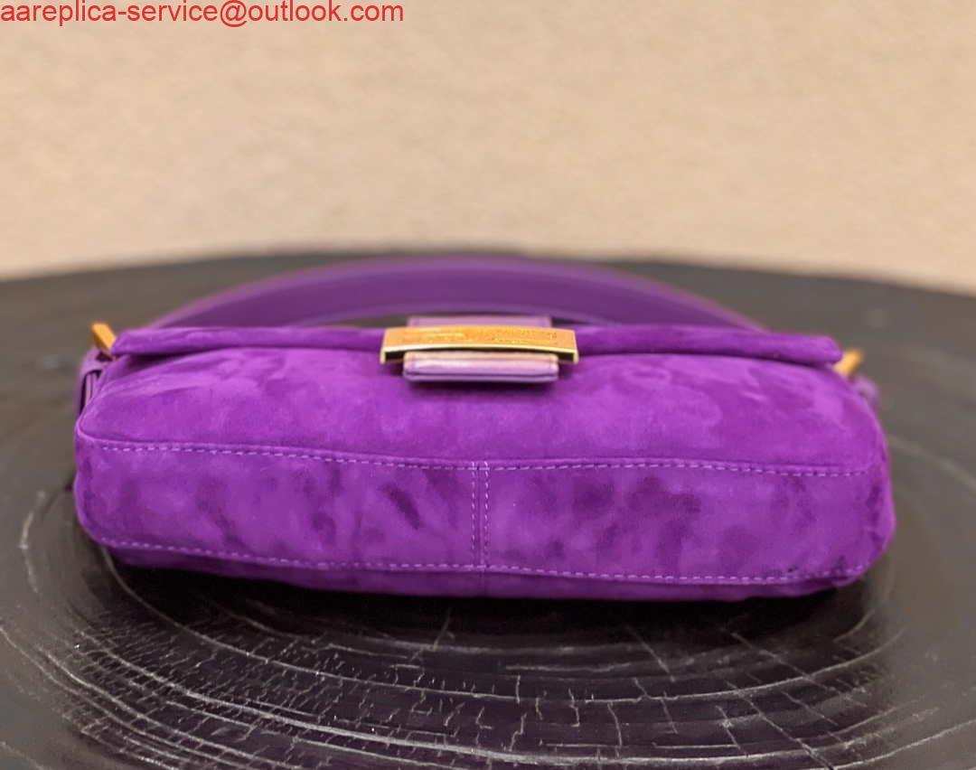 Fendi 8339 Baguette Middle Age Solid Color Series Underarm Bag Purple