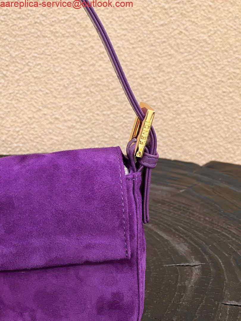 Fendi 8339 Baguette Middle Age Solid Color Series Underarm Bag Purple