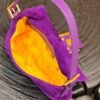 Fendi 8339 Baguette Middle Age Solid Color Series Underarm Bag Purple