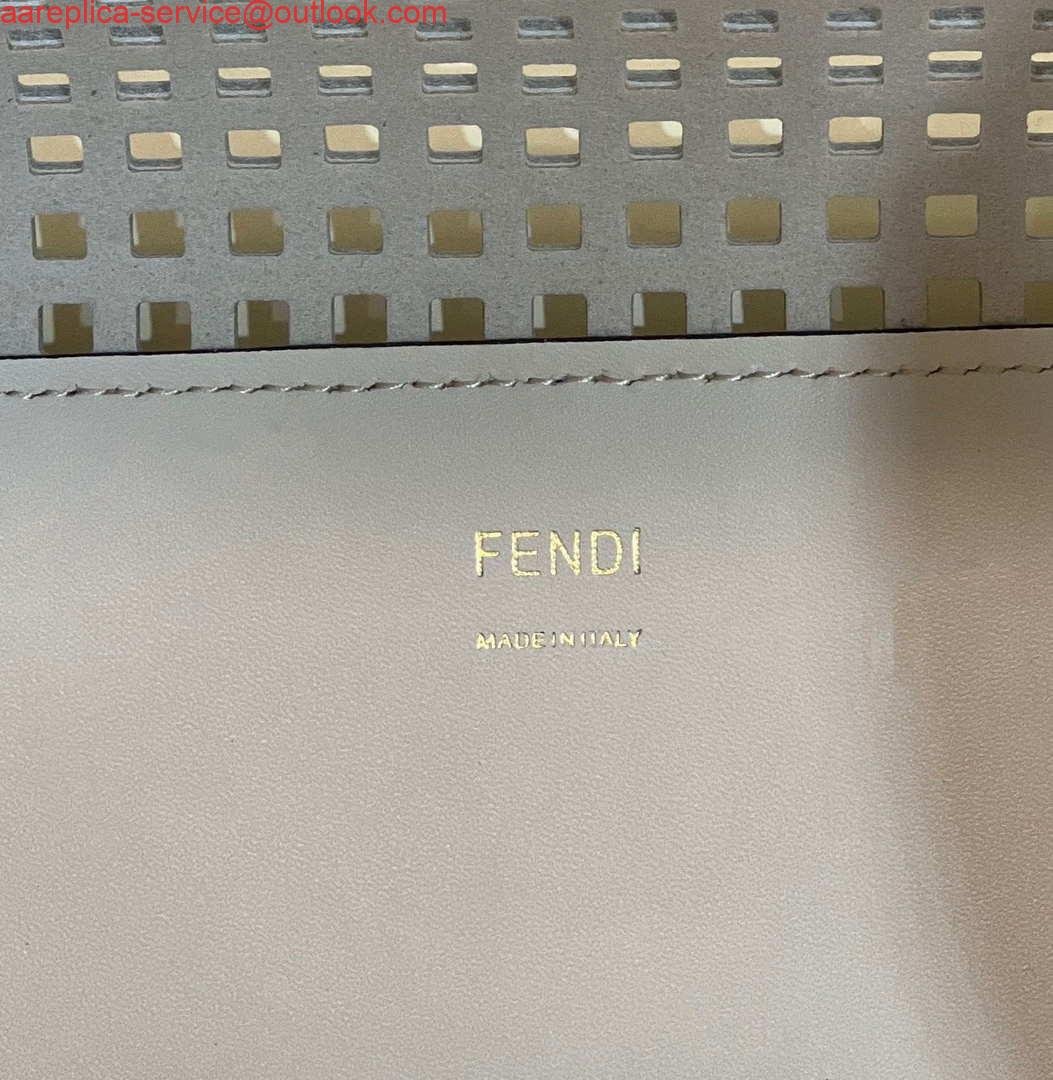 Fendi 8BH386 Sunshine Medium 8575 Two-toned perforated leather shopper