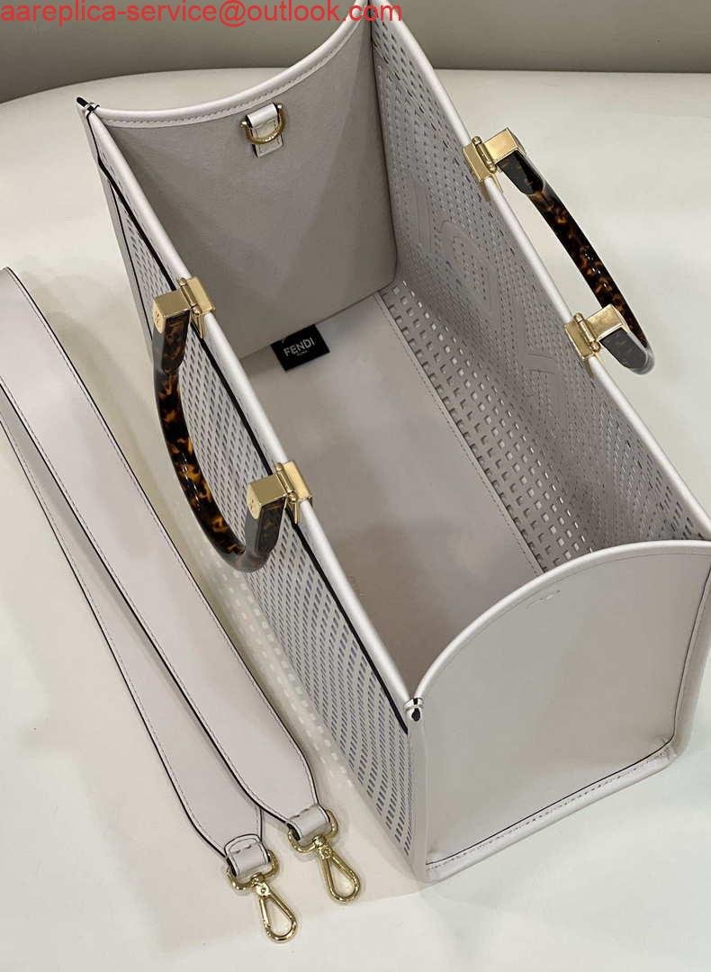 Fendi 8BH386 Sunshine Medium 8575 Two-toned perforated leather shopper