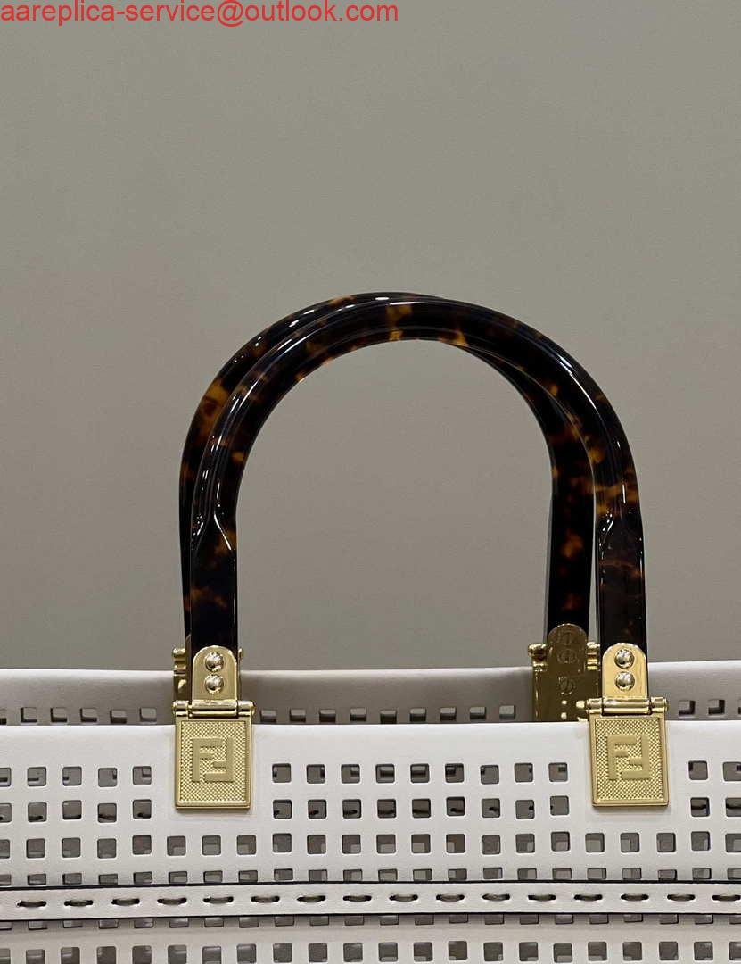 Fendi 8BH386 Sunshine Medium 8575 Two-toned perforated leather shopper