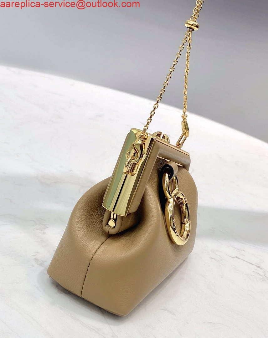 Fendi 7AS051 Nano Fendi First Charm Charm in Apricot nappa leather