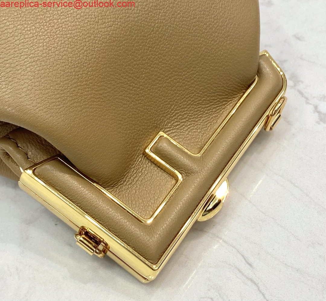 Fendi 7AS051 Nano Fendi First Charm Charm in Apricot nappa leather