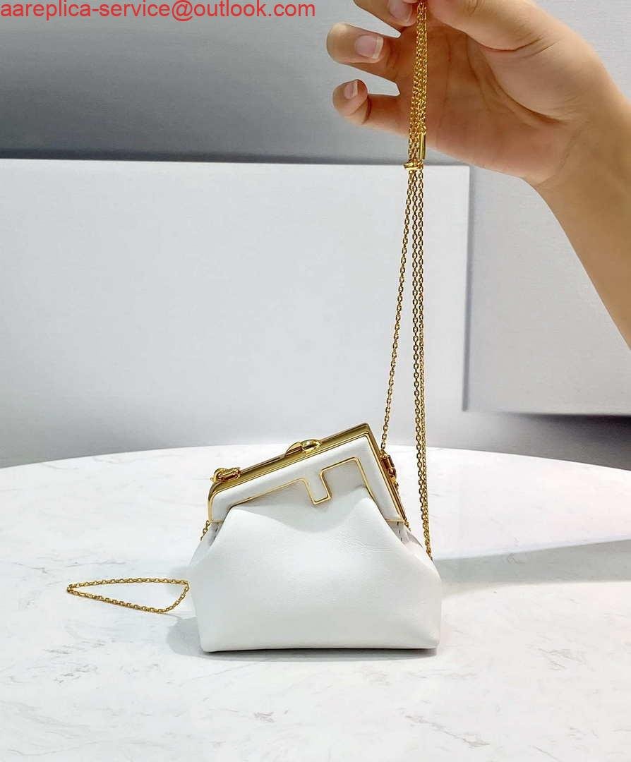 Fendi 7AS051 Nano Fendi First Charm Charm in White nappa leather