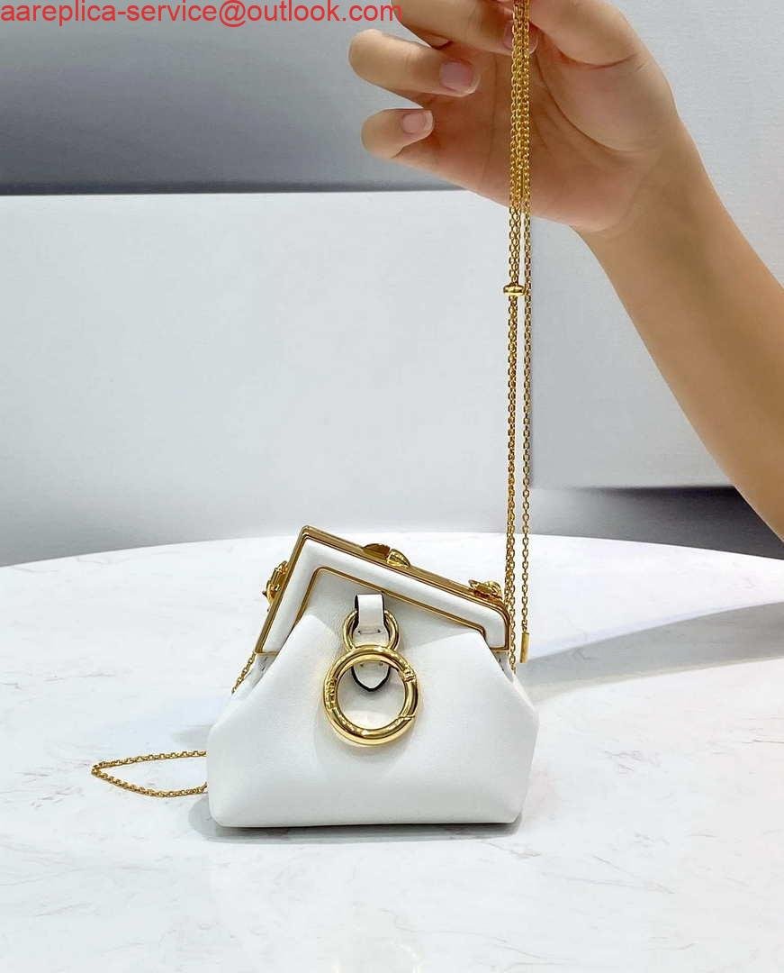 Fendi 7AS051 Nano Fendi First Charm Charm in White nappa leather