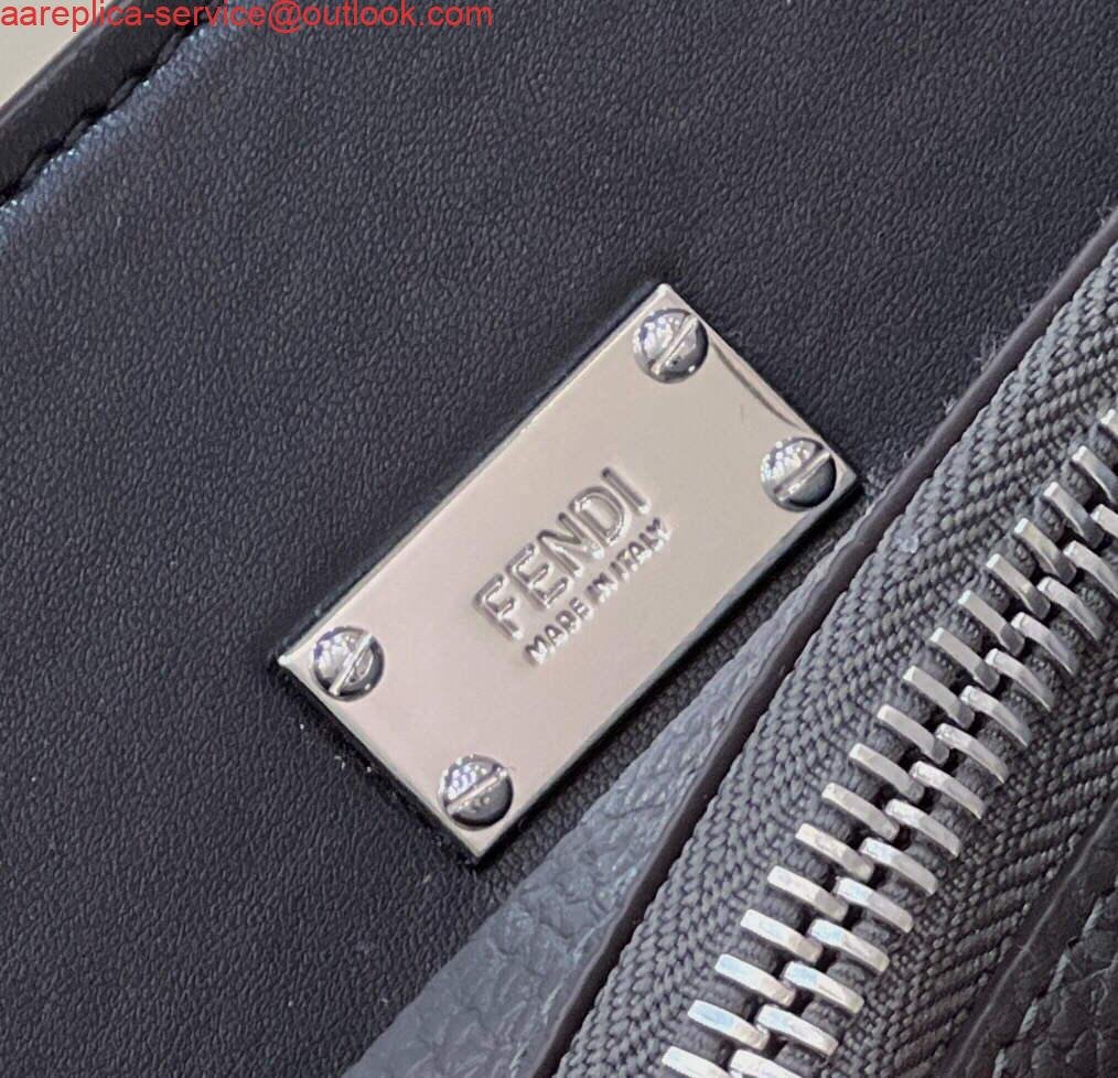 Fendi 7VA529 Peekaboo ISeeU Medium Gray Leather Bag