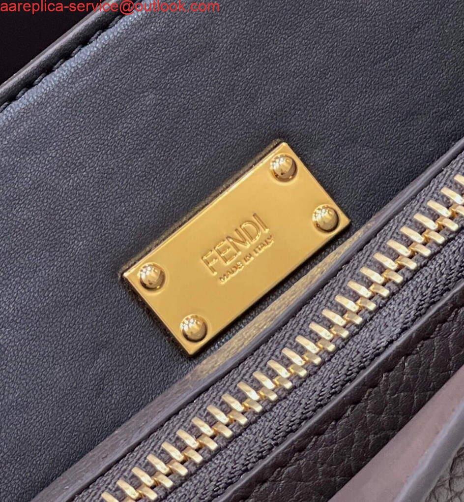 Fendi 7VA529 Peekaboo ISeeU Medium Brown Leather Bag
