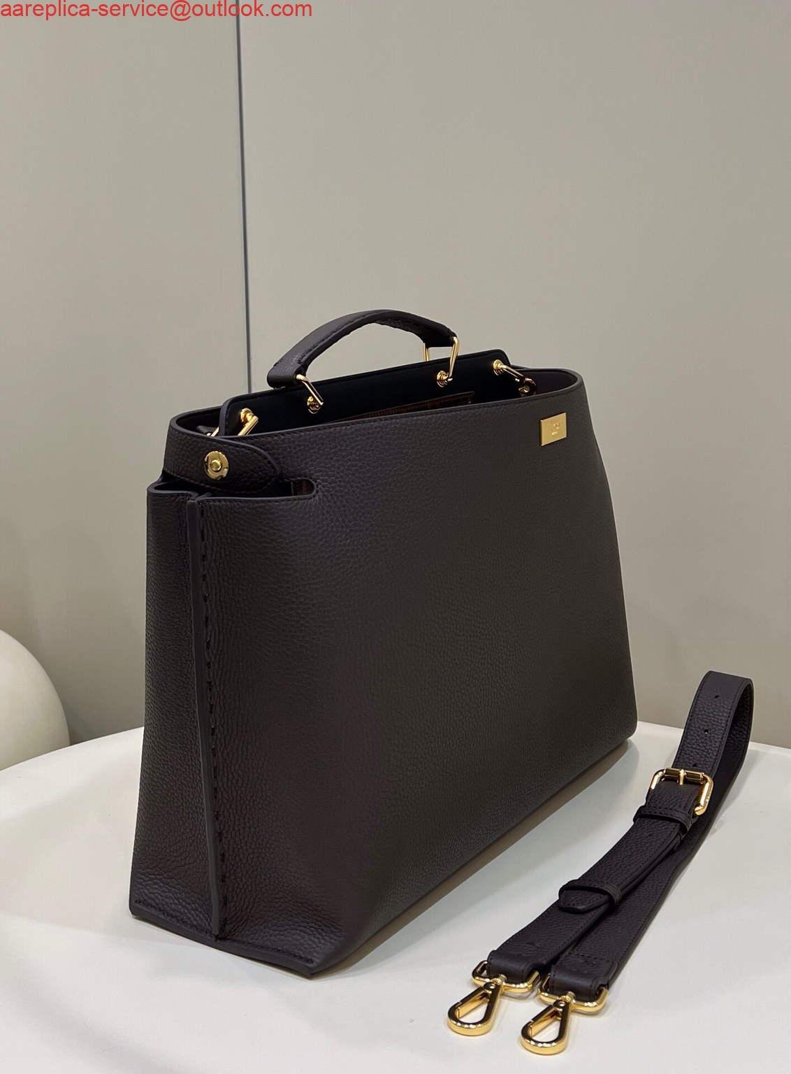 Fendi 7VA529 Peekaboo ISeeU Medium Brown Leather Bag