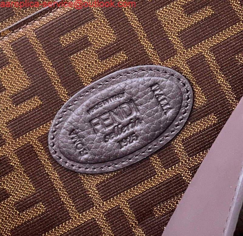 Fendi 7VA529 Peekaboo ISeeU Medium Brown Leather Bag