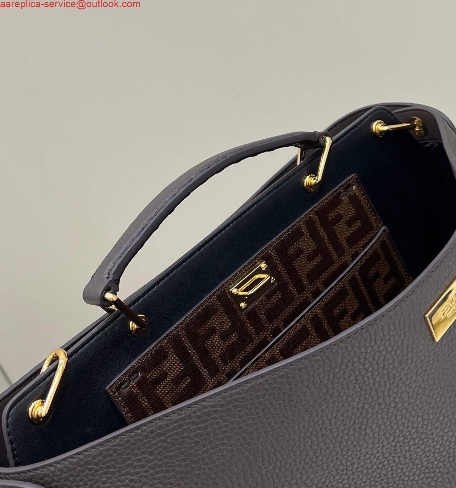 Fendi 7VA529 Peekaboo ISeeU Medium Brown Leather Bag