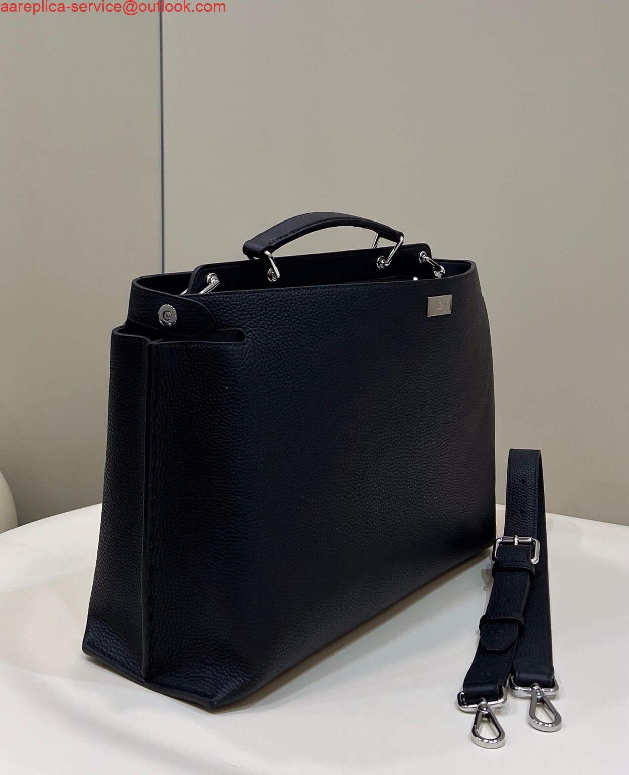Fendi 7VA529 Peekaboo ISeeU Medium Black Leather Bag