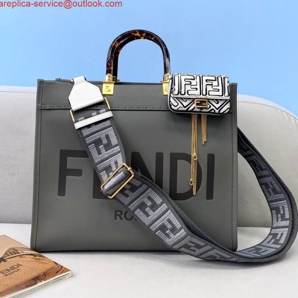 Fendi 8BH386 Sunshine Medium Bag 8266S Dark Grey leather shopper